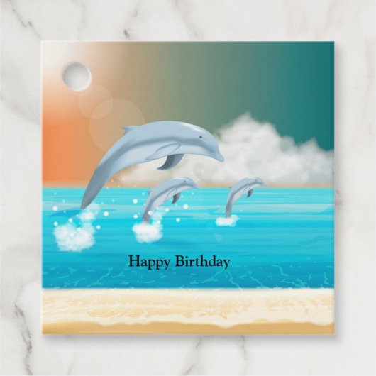 Delphine, die im Ozean brechen Geschenkanhänger (Vorderseite)