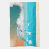 Delphine, die im Ozean brechen Geschirrtuch (Vertikal)
