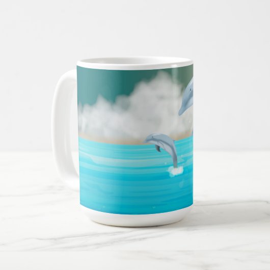Delphine, die im Ozean brechen Kaffeetasse (Vorderseite Links)