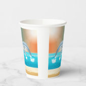 Delphine, die im Ozean brechen Pappbecher (Links)