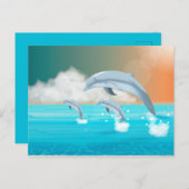 Delphine, die im Ozean brechen Postkarte (Vorne/Hinten)