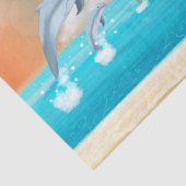 Delphine, die im Ozean brechen Seidenpapier (Ausschnitt)