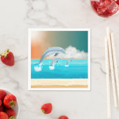 Delphine, die im Ozean brechen Serviette (Beispiel)