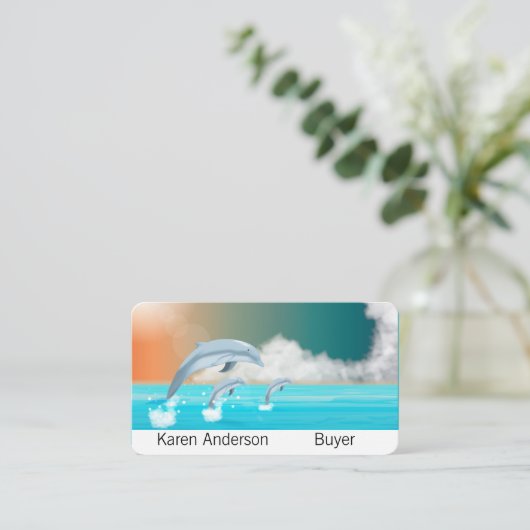 Delphine, die im Ozean brechen Visitenkarte (Stehend Vorderseite)