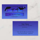 Delphine Dolphin Blue Ocean Business Card Visitenkarte (Vorne/Hinten)