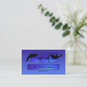 Delphine Dolphin Blue Ocean Business Card Visitenkarte (Stehend Vorderseite)