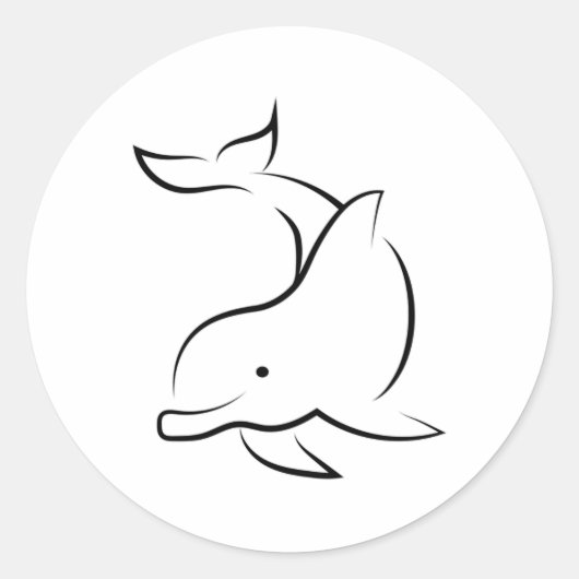 Delphine Dolphin Sea Animal Ocean Water Geschenk Runder Aufkleber (Vorderseite)