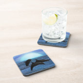 Delphine durch Mondlicht Untersetzer (Rechte Seite)