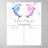 Delphine Gender offenbaren Boy oder Girl Chart Poster (Vorne)