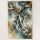 Delphine Golden Botanical Dreamscape Puzzle (Vertikal)