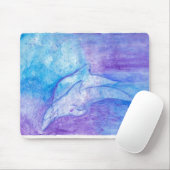 Delphine im Blau Mousepad (Mit Mouse)