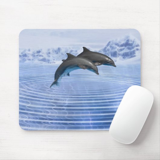 Delphine im klaren, blauen Meer Mousepad (Mit Mouse)