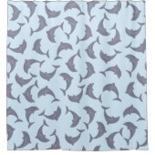 Delphine im Meeresmuster Duschvorhang (Vorderseite)