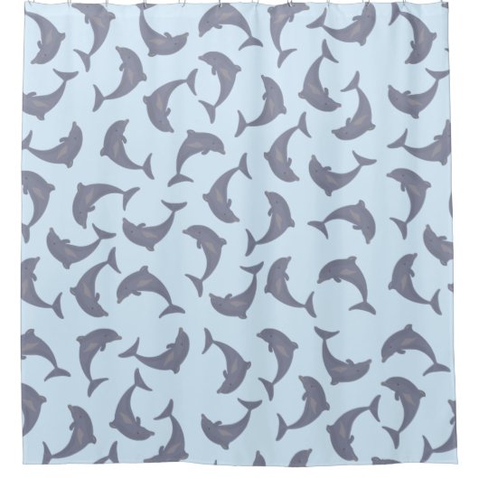Delphine im Meeresmuster Duschvorhang (Vorderseite)