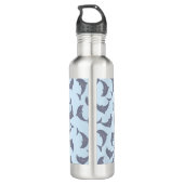 Delphine im Meeresmuster Edelstahlflasche (Rückseite)