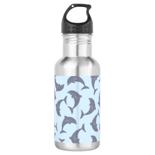 Delphine im Meeresmuster Edelstahlflasche