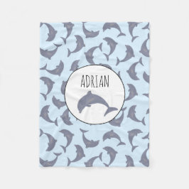 Delphine im Meeresmuster Fleecedecke