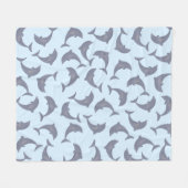 Delphine im Meeresmuster Fleecedecke (Vorderseite (Horizontal))