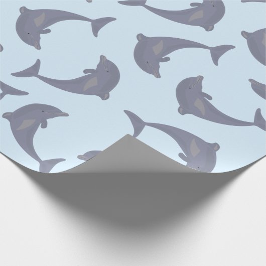 Delphine im Meeresmuster Geschenkpapier (Ecke)