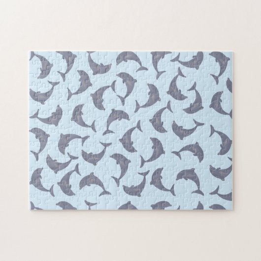 Delphine im Meeresmuster Puzzle (Horizontal)