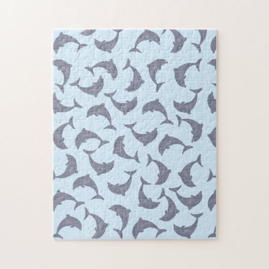 Delphine im Meeresmuster Puzzle (Vertikal)