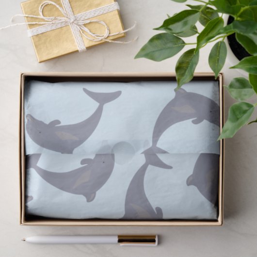 Delphine im Meeresmuster Seidenpapier (Geschenk)