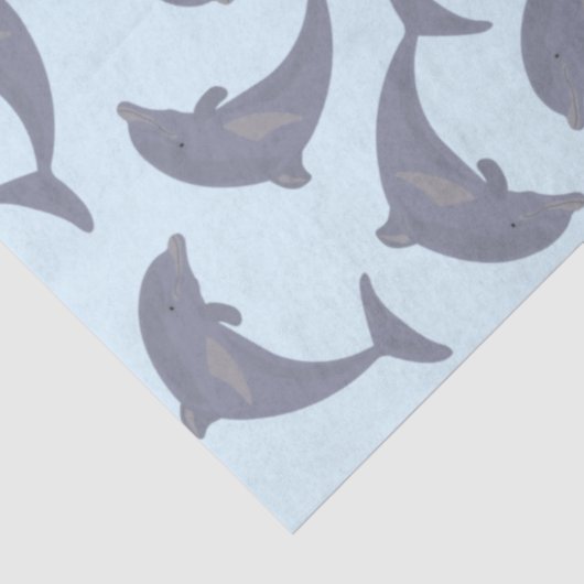 Delphine im Meeresmuster Seidenpapier (Ausschnitt)