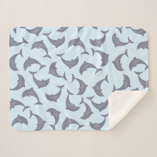 Delphine im Meeresmuster Sherpadecke (Vorderseite (Horizontal))