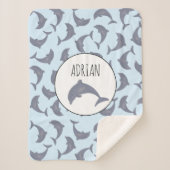 Delphine im Meeresmuster Sherpadecke (Vorderseite)