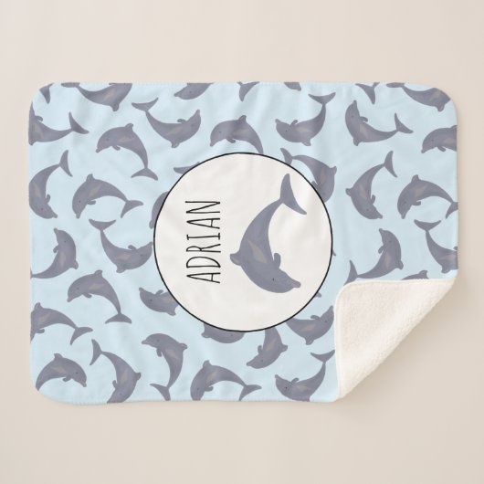 Delphine im Meeresmuster Sherpadecke (Vorderseite (Horizontal))