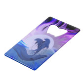 Delphine im Mondschein Geldbeutel Flaschenöffner (Vorderseite Schrägansicht)