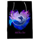 Delphine im Mondschein , Herz, Ihren Text hinzufüg Mittlere Geschenktüte (Vorderseite)