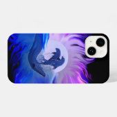 Delphine im Mondschein iPhone Hülle (Rückseite (Horizontal))