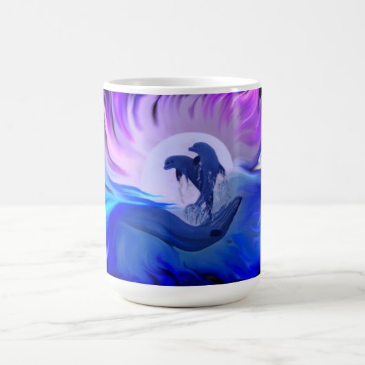 Delphine im Mondschein Kaffeetasse (Mittel)