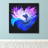 Delphine im Mondschein Leinwanddruck (Insitu (Holzboden))