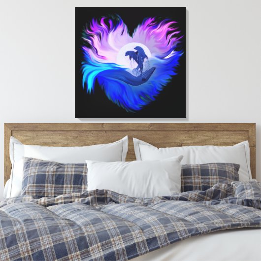 Delphine im Mondschein Leinwanddruck (Insitu (Schlafzimmer))