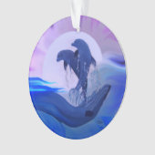 Delphine im Mondschein Ornament (Vorderseite)