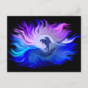 Delphine im Mondschein Postkarte