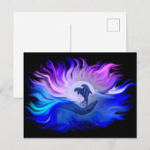 Delphine im Mondschein Postkarte (Vorne/Hinten)