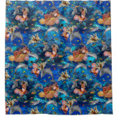 Delphine im Ozean mit tropischen Fischen Duschvorhang (Vorderseite)