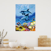 Delphine im Ozean-Poster Poster (Küche)