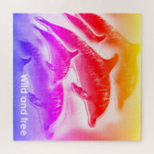 Delphine im Regenbogen Puzzle (Horizontal)