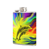 Delphine im Sonnenschein Flachmann (Links)