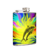 Delphine im Sonnenschein Flachmann (Rechts)