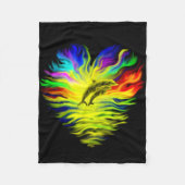 Delphine im Sonnenschein Fleecedecke (Vorderseite)