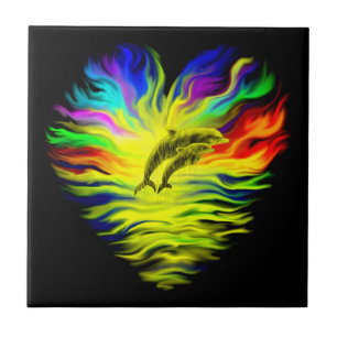 Delphine im Sonnenschein Fliese