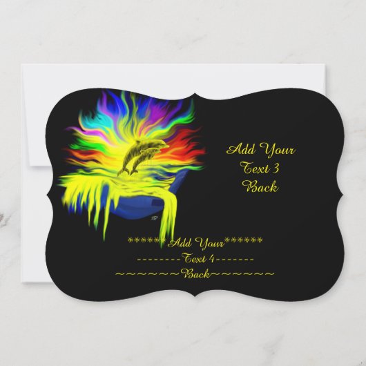 Delphine im Sonnenschein , Ihren Text hinzufügen Einladung (Rückseite)