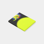 Delphine im Sonnenschein mit der Hand Post-it Klebezettel (angewinkelt)