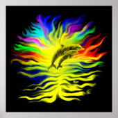 Delphine im Sonnenschein Poster (Vorne)