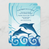 Delphine im Sprungjahr Einladung (Vorne/Hinten)